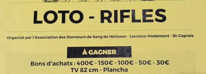 Loto des donneurs de sang Mardi 11 novembre