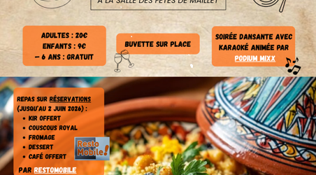 Soirée Couscous le 6 juin 2026